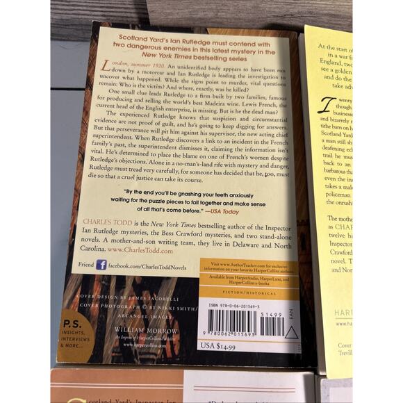 9 Charles Todd Ian Rutledge Mysteries Detective Mystery Fiction Paperback - Picture 12 of 16